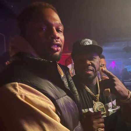 Daniel Bellomy with the rapper 50 Cent.